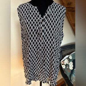 Grand & Greene Black and White Patterned Blouse